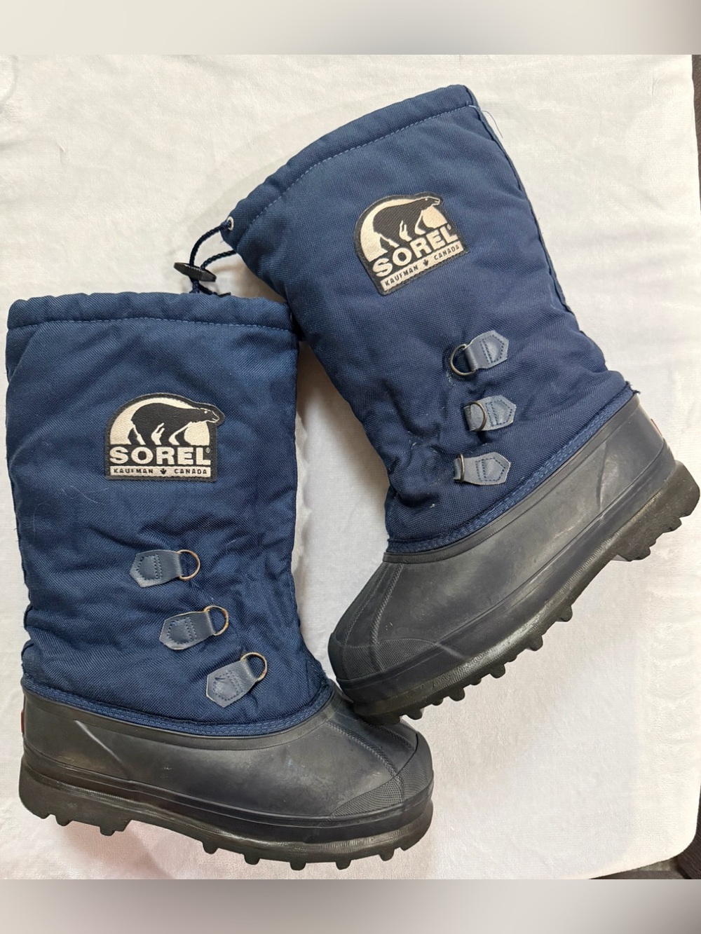 Sorel Winter Insulated Snow Boots Removable Liners Insoles Navy Blue W 10 M 8.5 - Picture 1 of 6